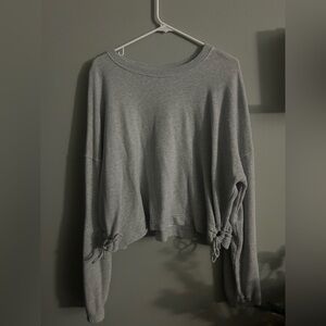 Aerie Gray Sweatshirt with Side Ties